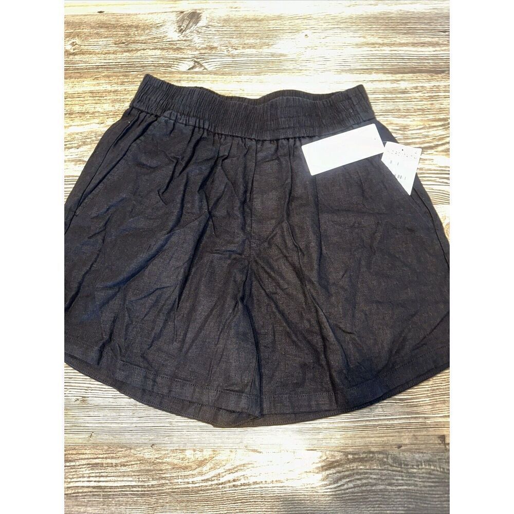 Treasure Bond Womens Black Comfy Pull On Shorts Pockets. Size XXS. NWT. Y